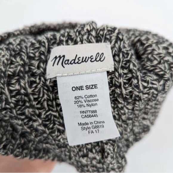 Madewell Black and White Waffle Beanie - Picture 2 of 4